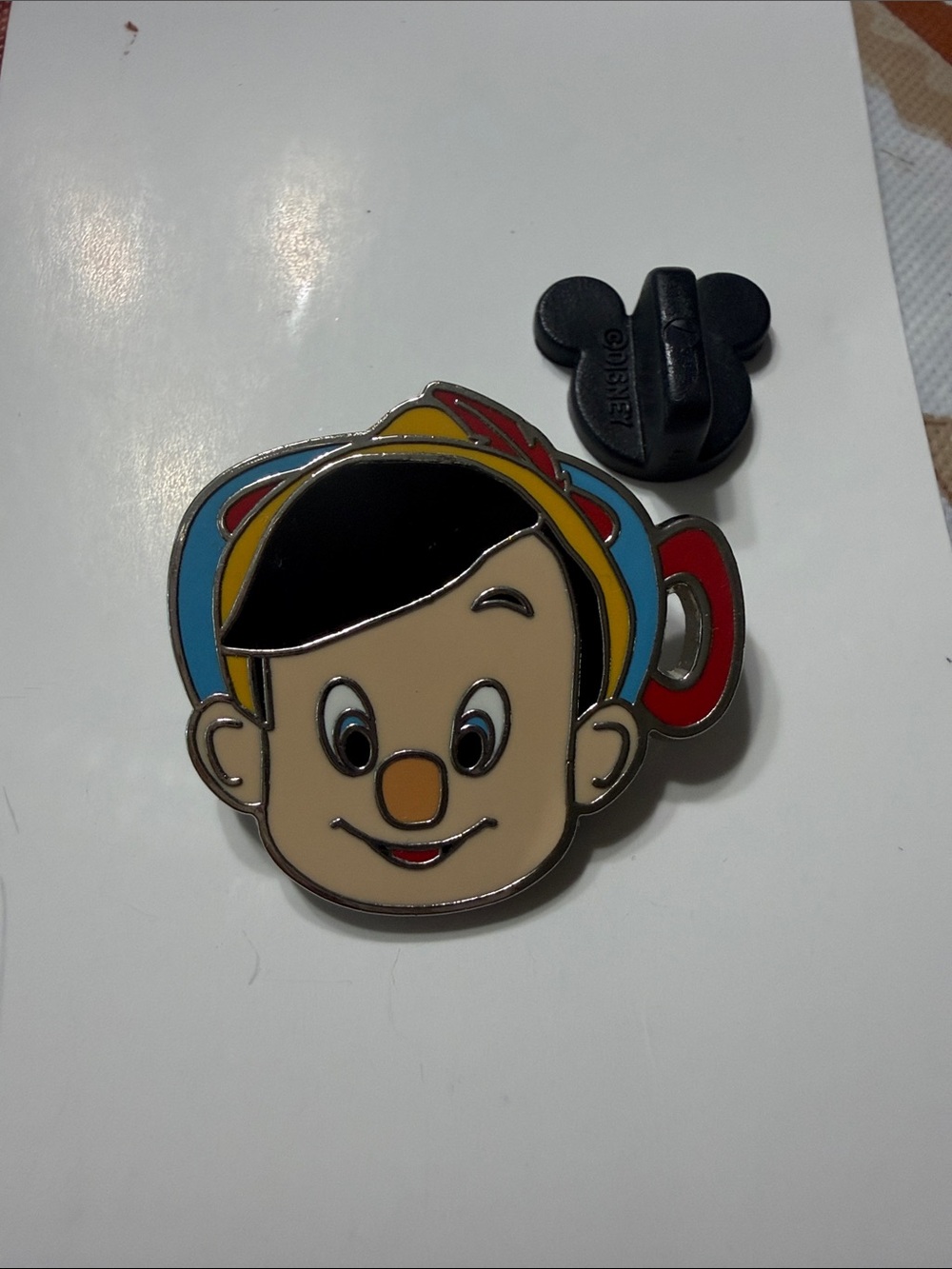 Disney Pinocchio mug Enamel Pin — Beige, Black, Blue & Red